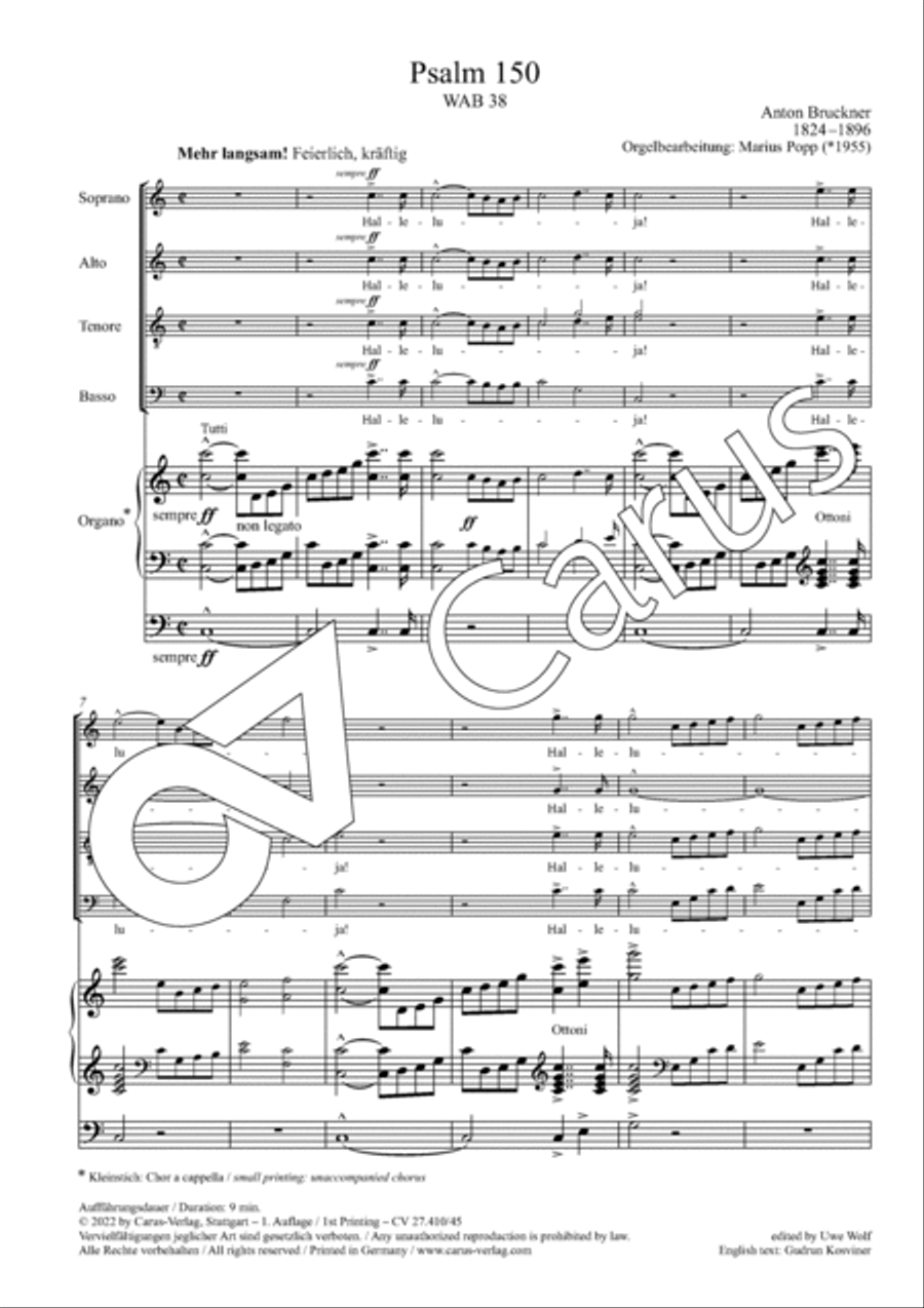 Halleluja! Praise ye the Lord in his sanctuary Divisi scores gallery preview page 5