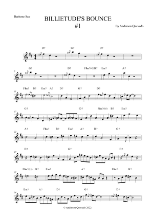 Billietude's Bounce #1 for Baritone Saxophone - Easy Intermediate Blues/Jazz Original Etude
