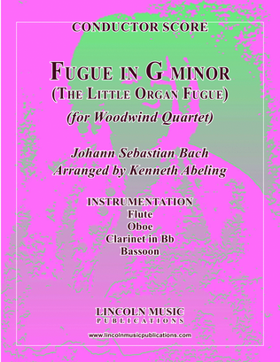 Book cover for Bach - Fugue in G minor - “Little Organ Fugue” (for Woodwind Quartet)