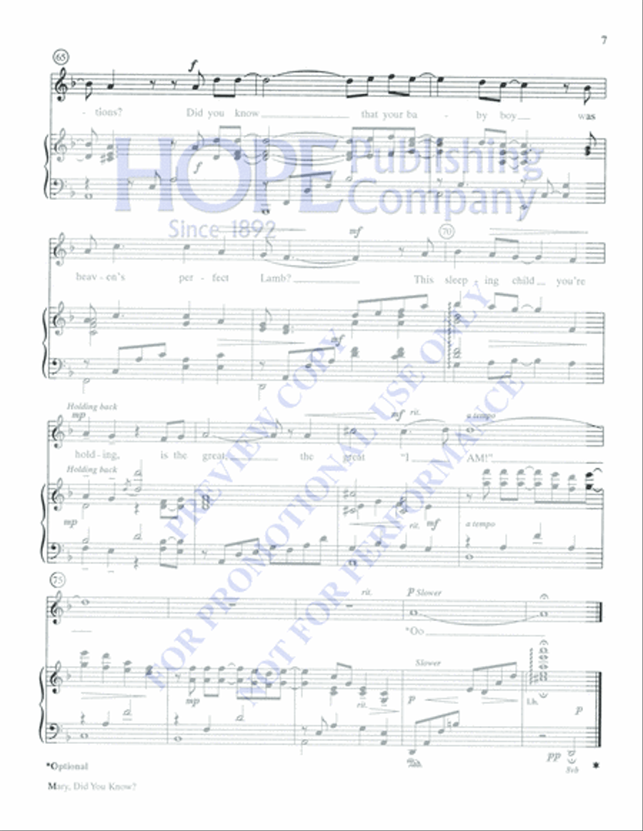 Mary, Did You Know? Solo 4-Part scores gallery preview page 7