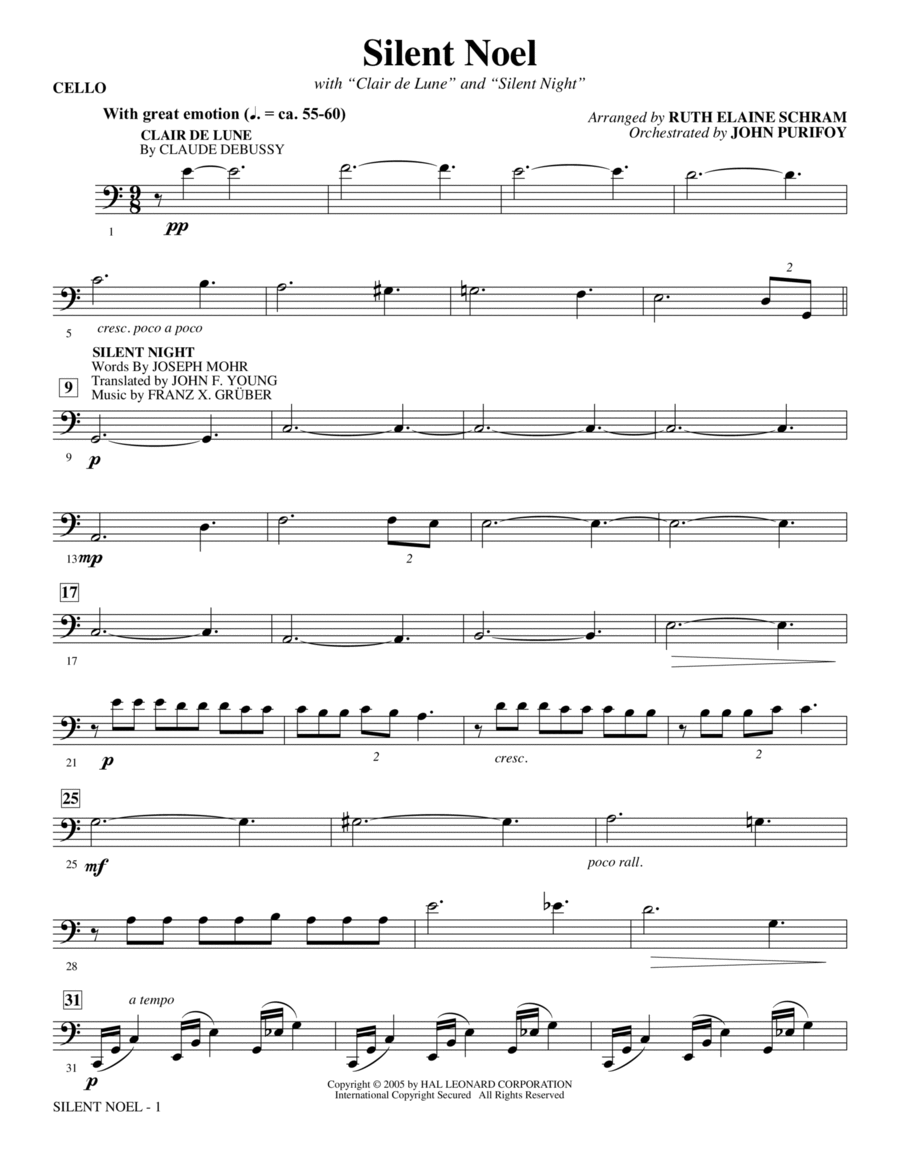 Silent Noel - Cello Choir scores gallery preview page 1