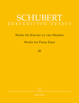 Book cover for Works for Piano Duet (Four Hands-One Piano), Volume 3