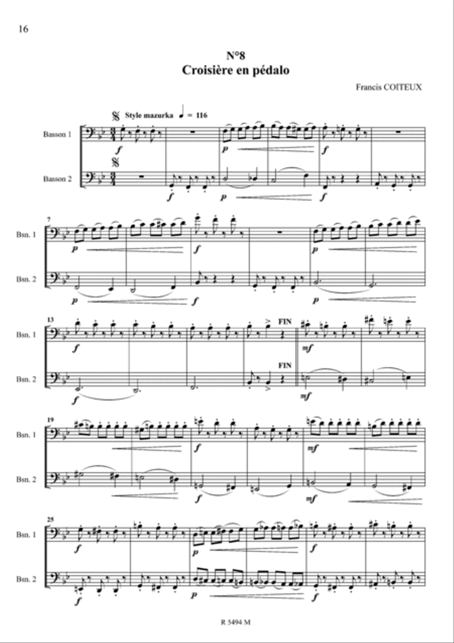 Jeux de plage à marée basse 12 duos pour bassons Bassoon scores gallery preview page 9