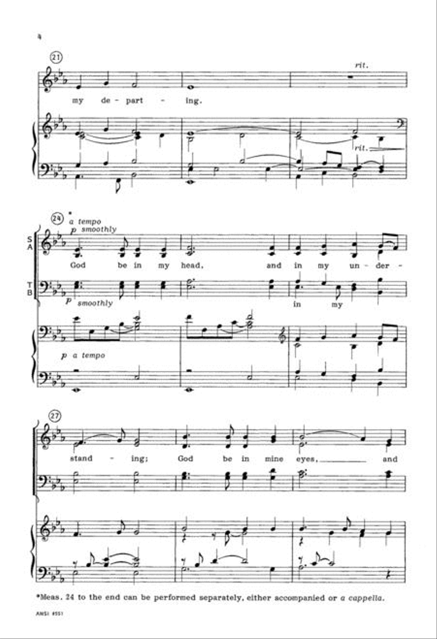 God Be In My Head 4-Part scores gallery preview page 4