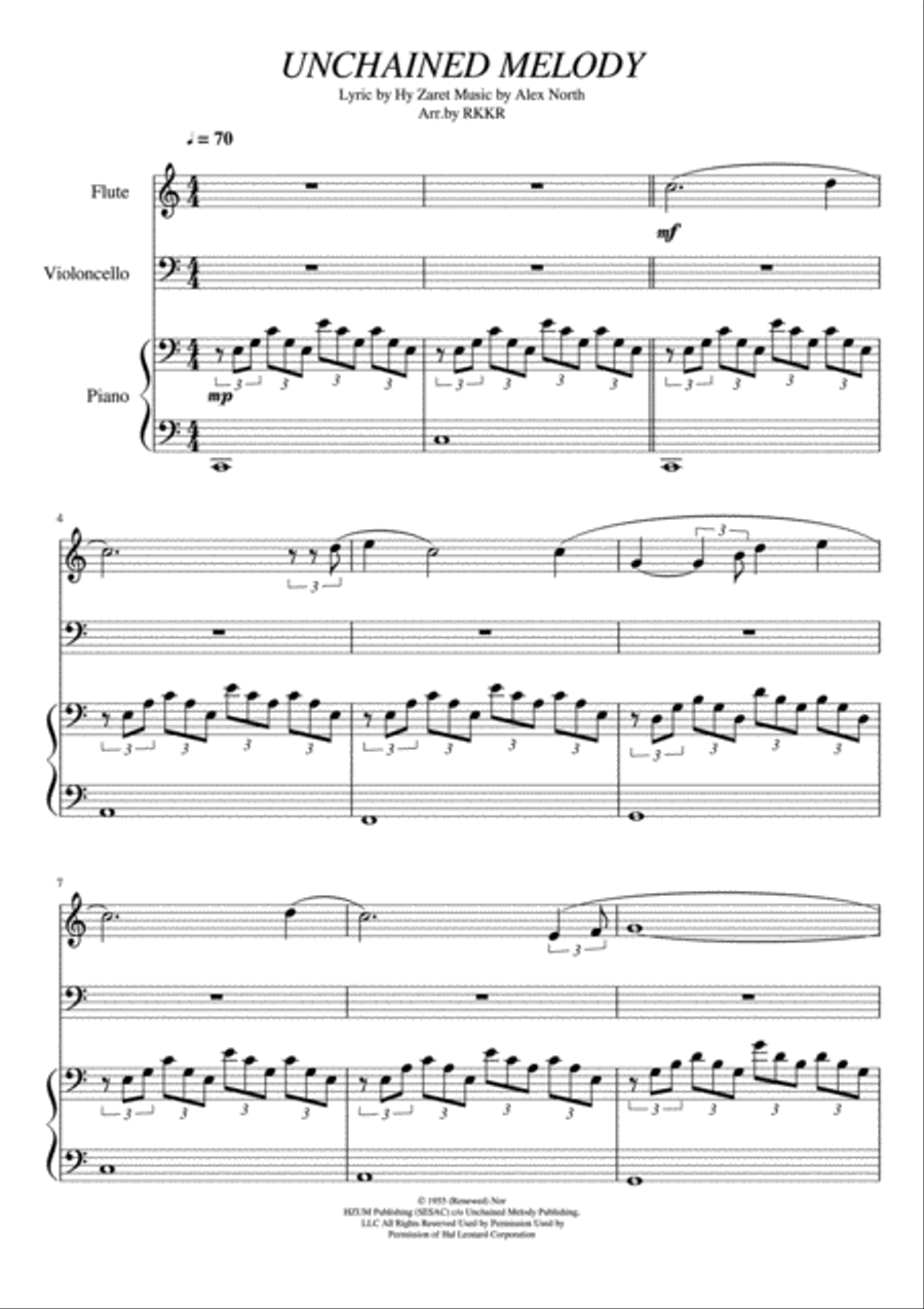 Unchained Melody Unchained Melody Small Ensemble scores gallery preview page 1