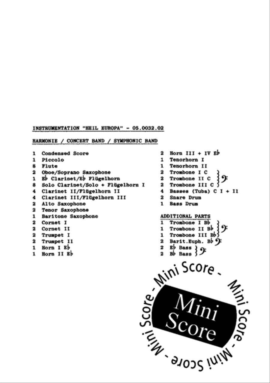 Heil Europa Mars Fanfare Band scores gallery preview page 4