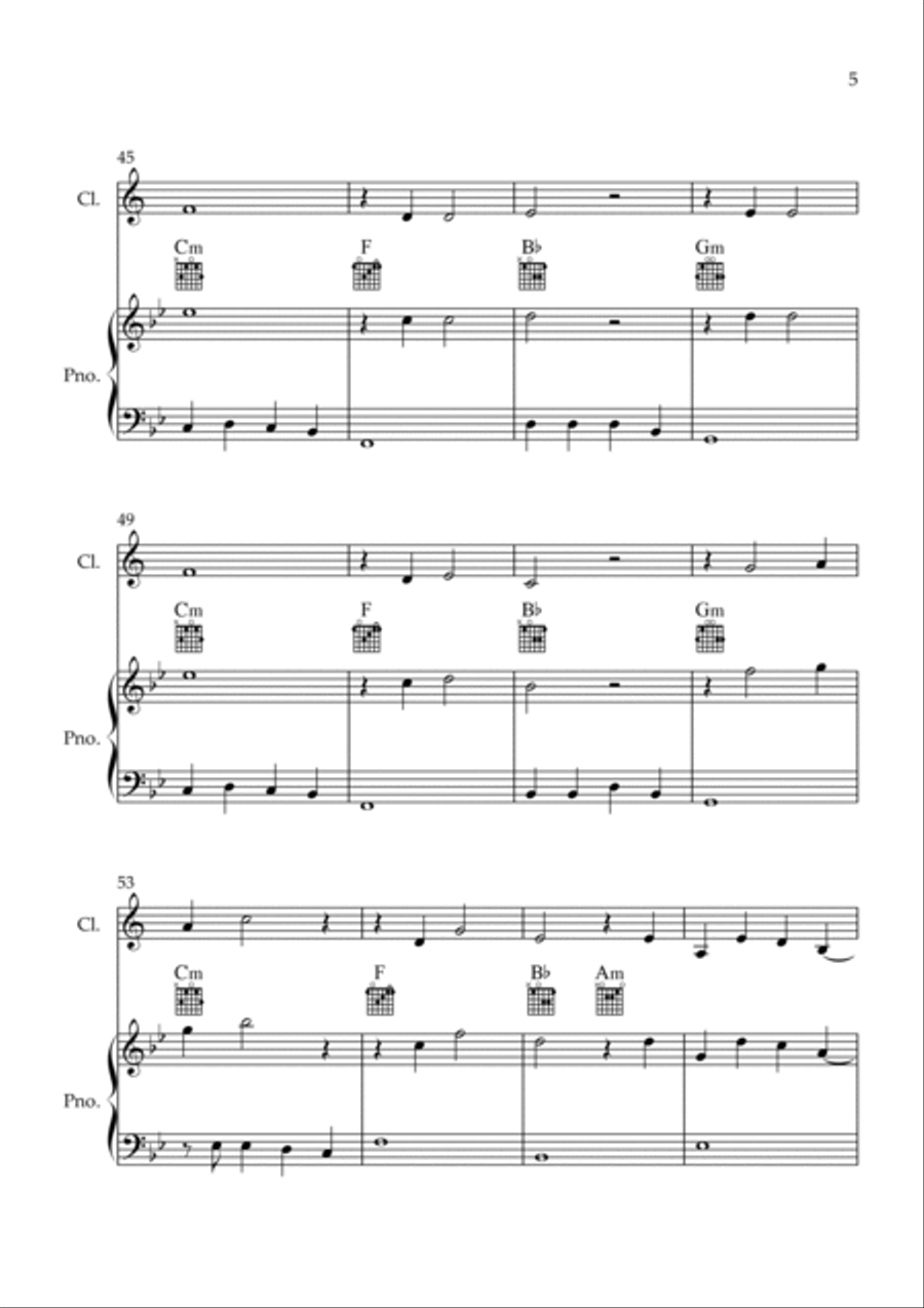 Flowers B-Flat Clarinet scores gallery preview page 5