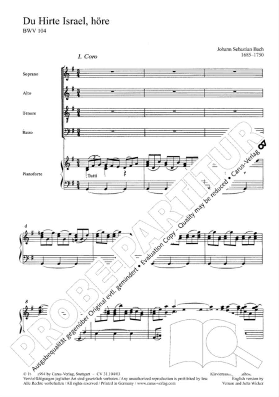 O shield of Israel, hear us (Du Hirte Israel, hore) TB scores gallery preview page 3