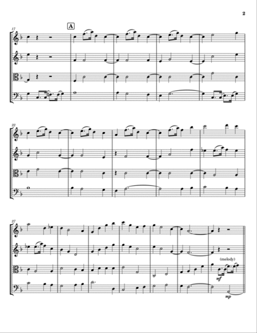 Blue Christmas String Quartet scores gallery preview page 2