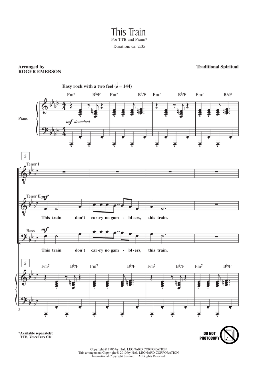 This Train This Train TTBB scores gallery preview page 1