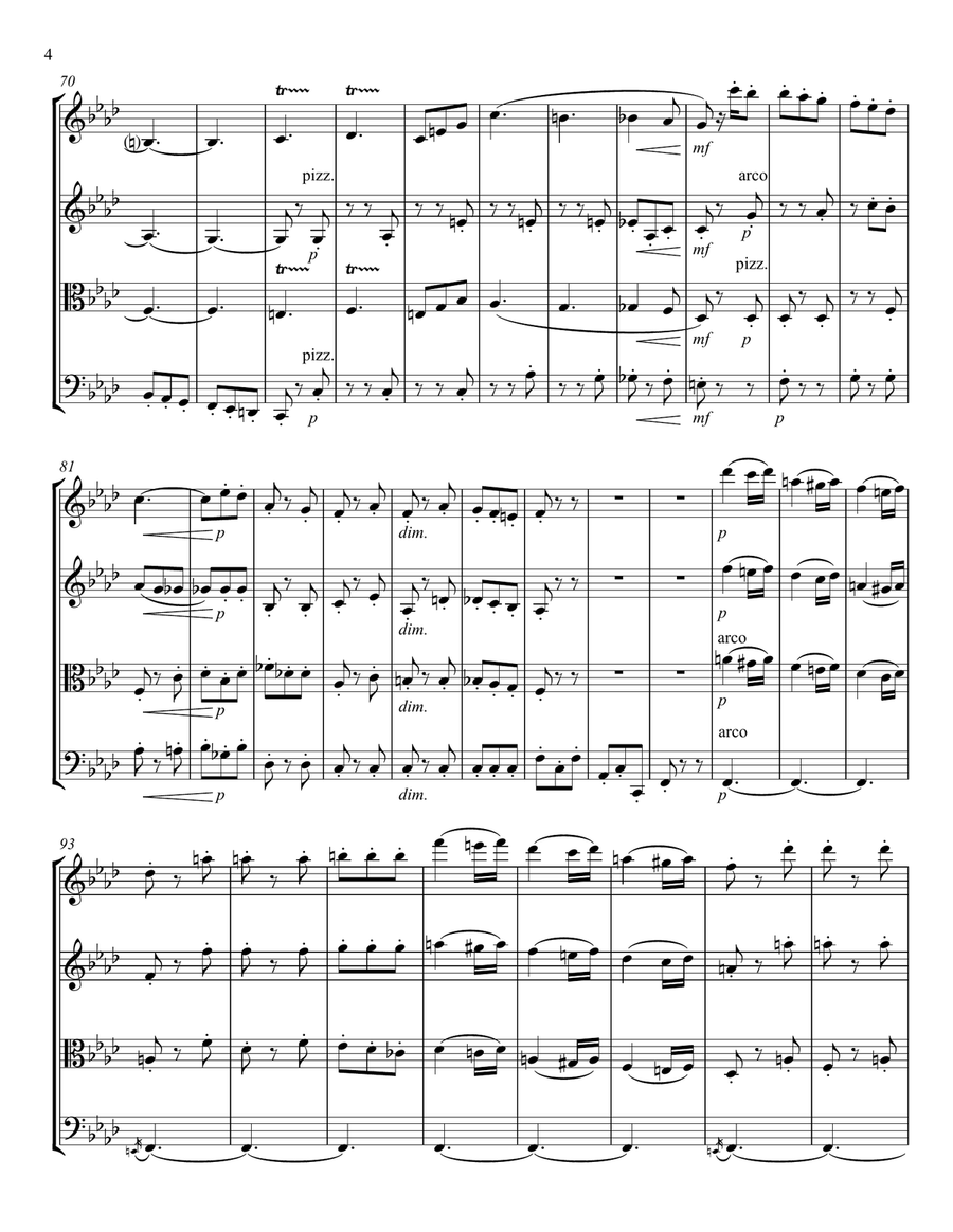 L'Apprenti Sorcier (The Sorcerer's Apprentice) String Quartet scores gallery preview page 6