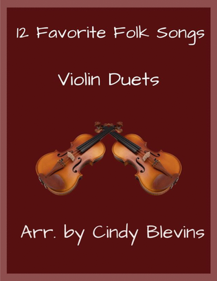Book cover for 12 Favorite Folk Songs, Violin Duets