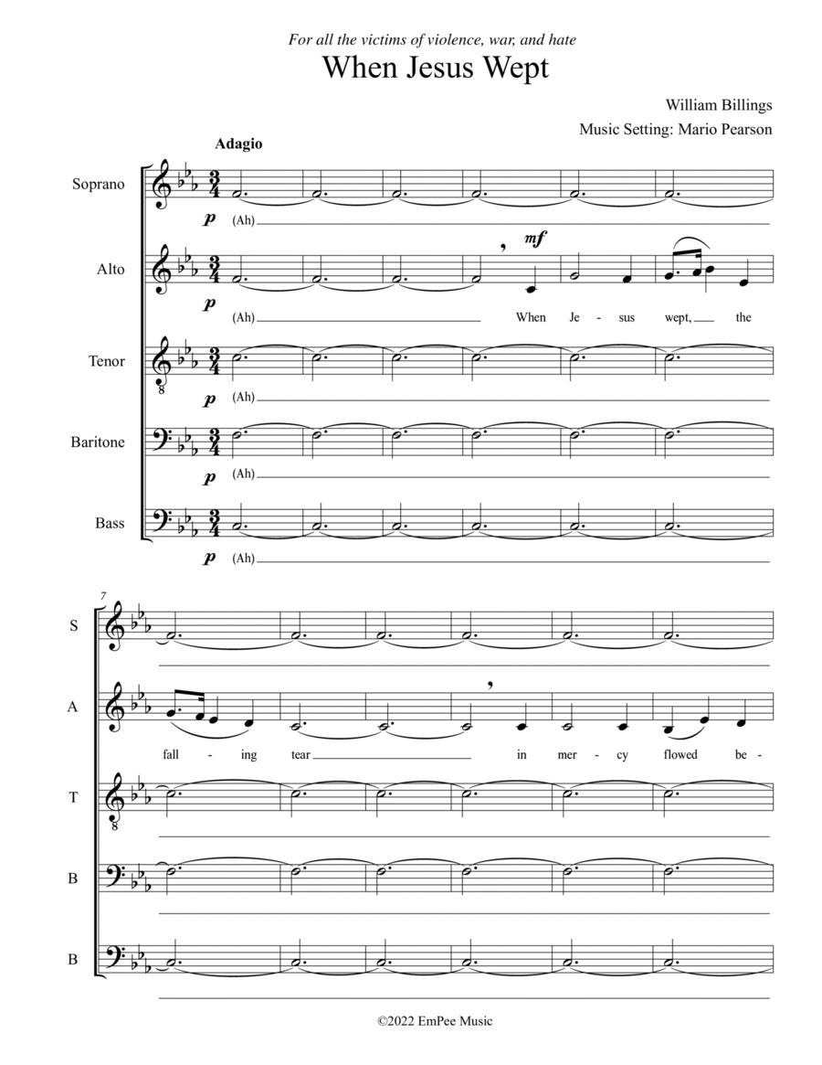 When Jesus Wept Divisi scores gallery preview page 1