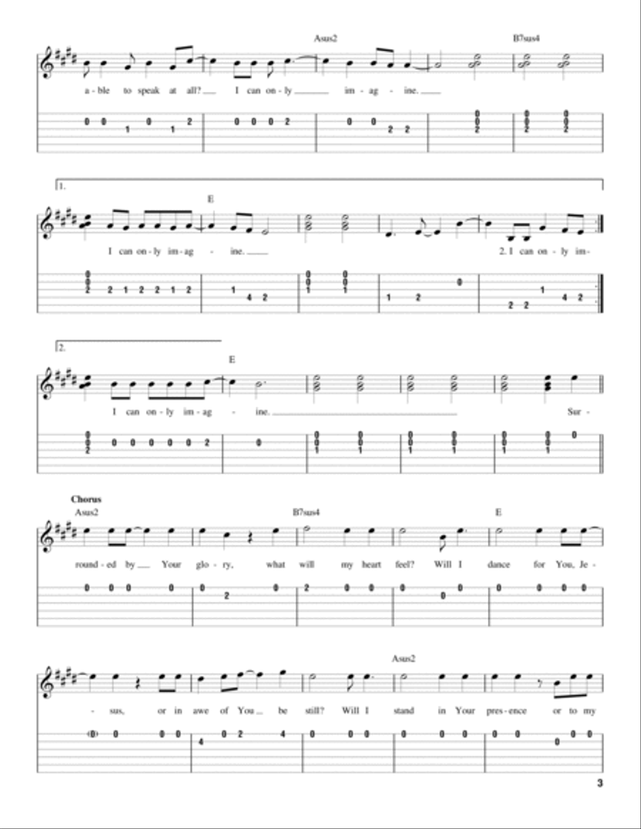 I Can Only Imagine Guitar Tablature scores gallery preview page 3