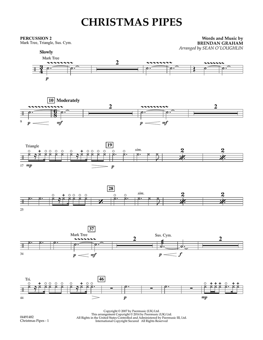 Christmas Pipes - Percussion 2 Orchestra scores gallery preview page 1
