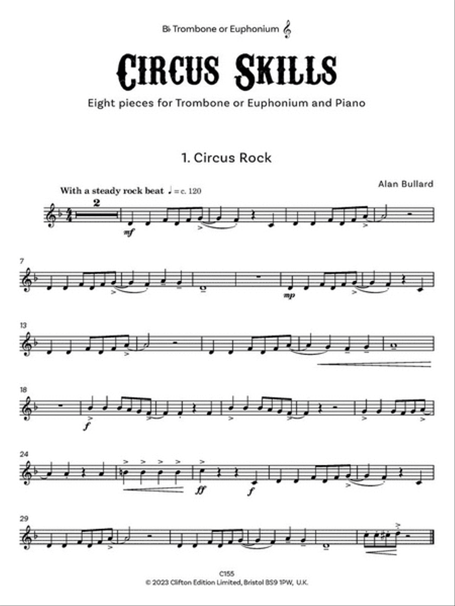 Circus Skills for Trombone or Euphonium (Bass Clef) Euphonium scores gallery preview page 3