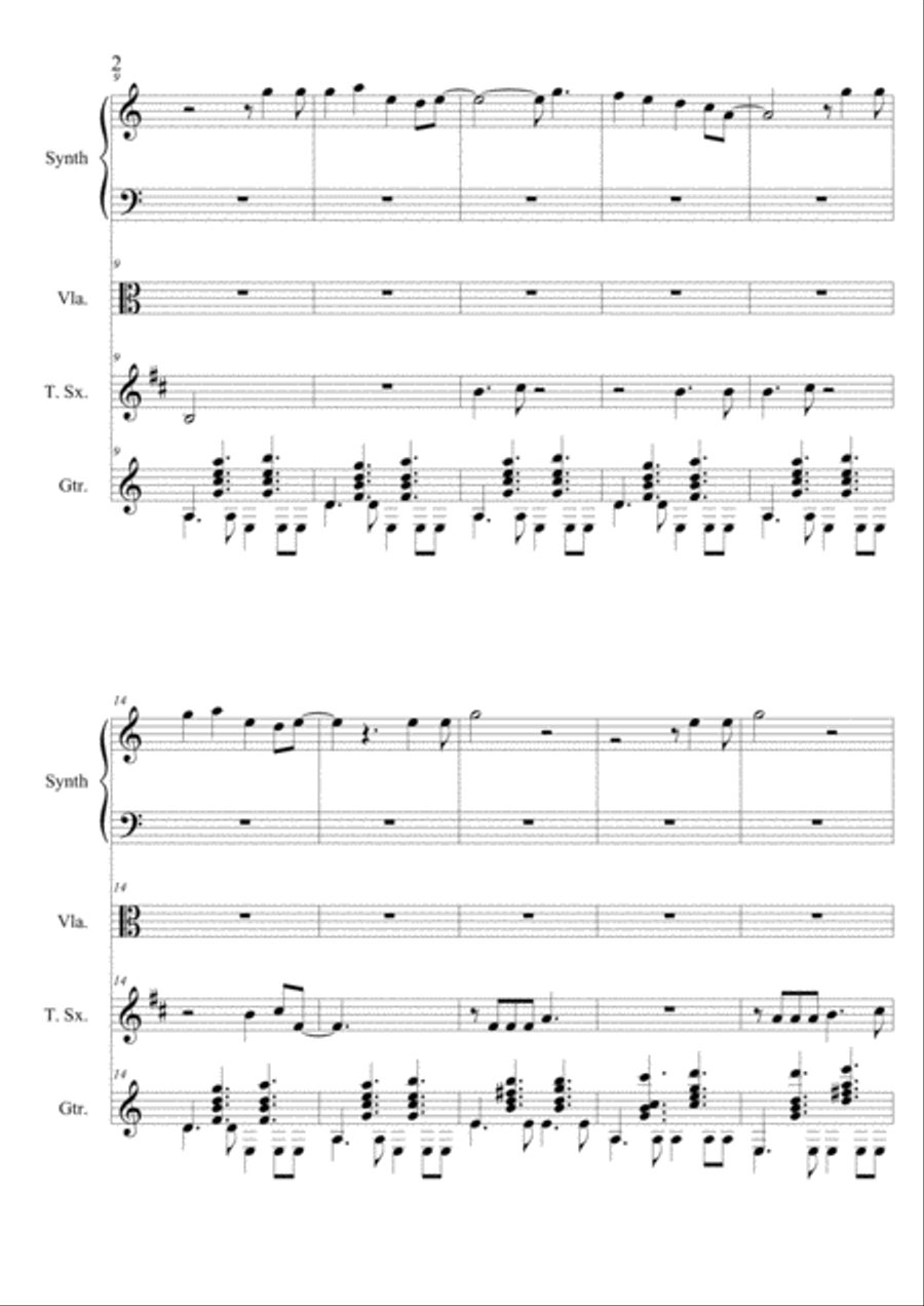 Pretty Latina Girl Guitar Solo scores gallery preview page 2