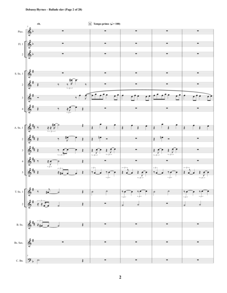 Claude Debussy – Ballade slav (Saxophone Choir + Piccolo, 2 Flutes, & Contrabassoon) image number null