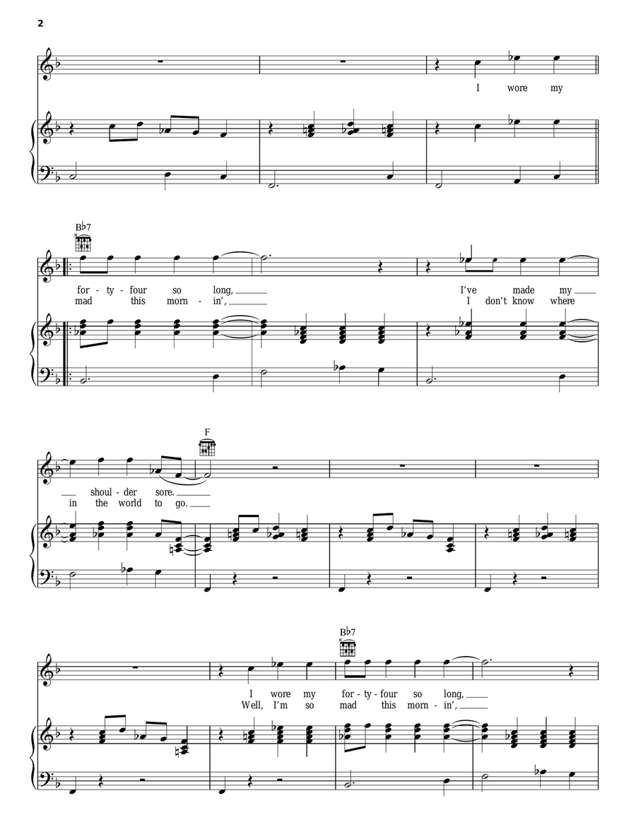 Forty-Four by Howlin' Wolf Piano, Vocal, Guitar - Digital Sheet Music page 2