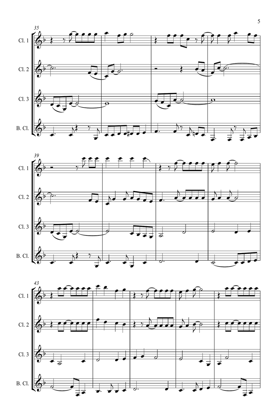Summer Of '69 Clarinet Quartet scores gallery preview page 5