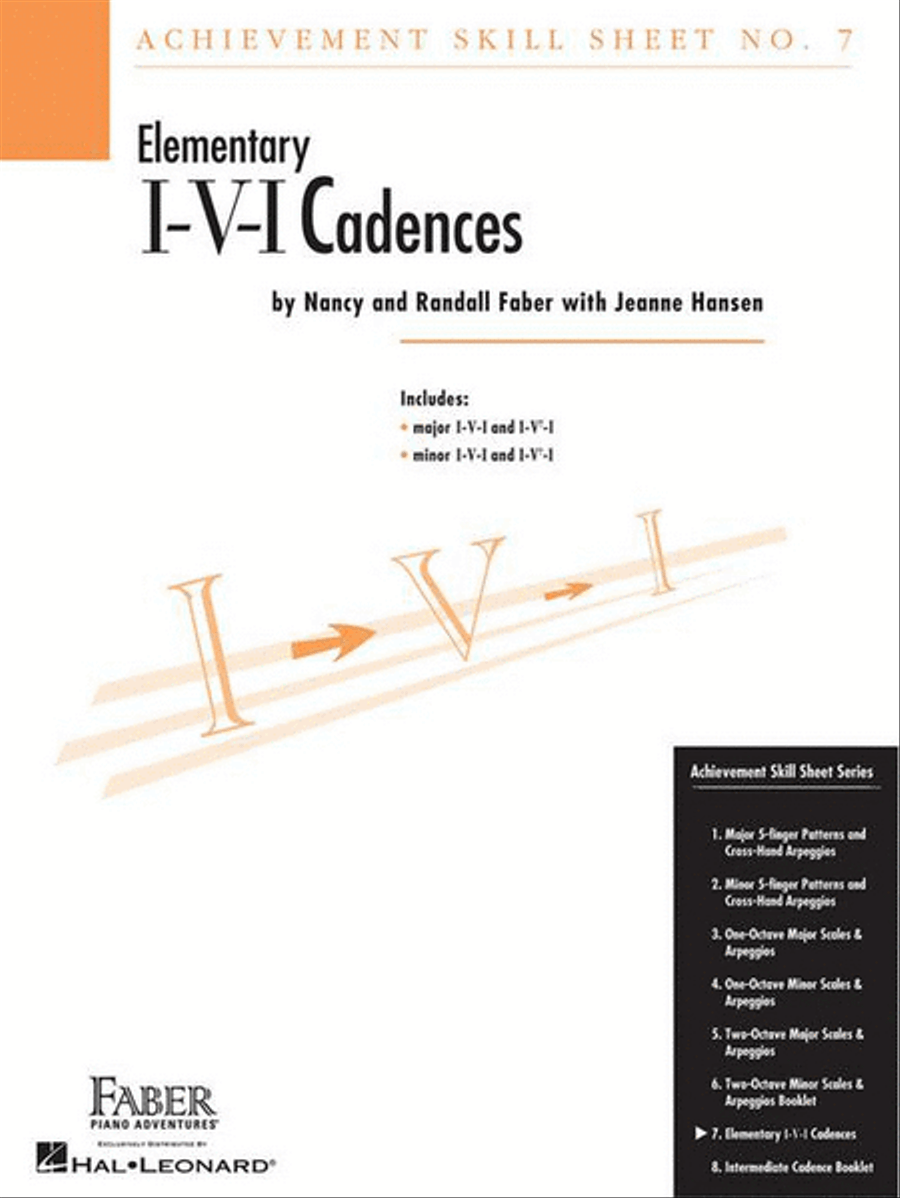 Achievement Skill Sheet No. 7: I-V-I Cadences Piano Method scores gallery preview page 2