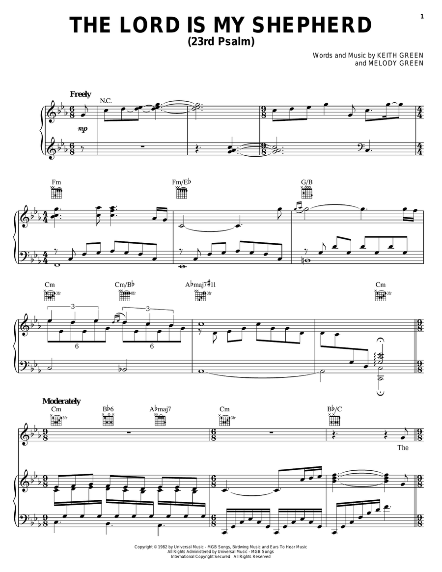 The Lord Is My Shepherd Guitar scores gallery preview page 1