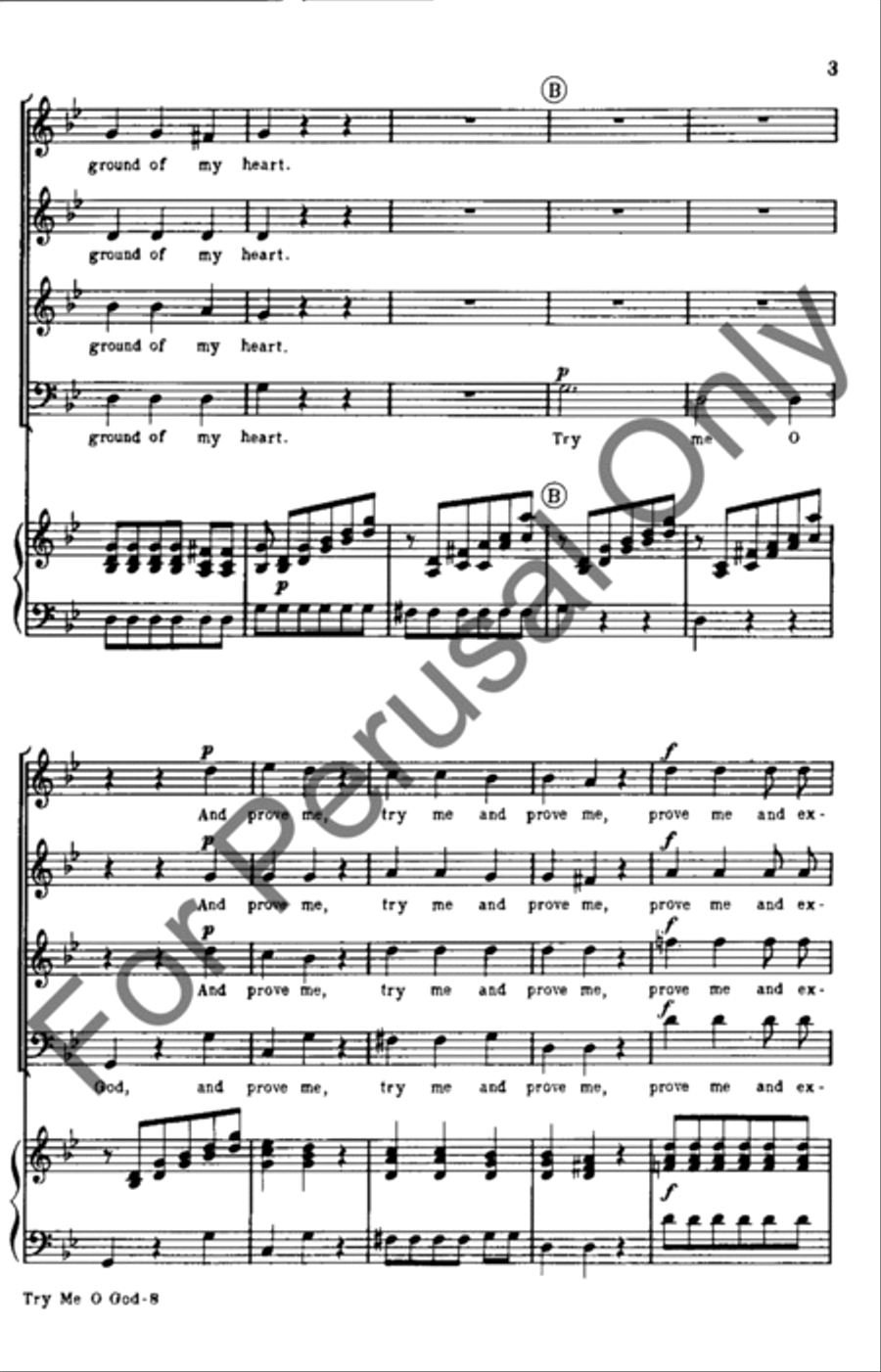 Try Me O God 4-Part scores gallery preview page 3