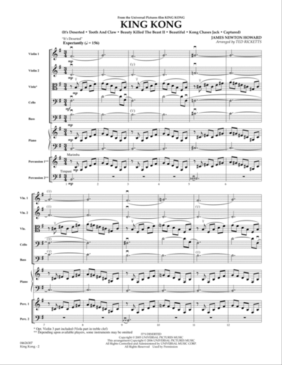 King Kong - Full Score King Kong - Full Score Orchestra scores gallery preview page 2