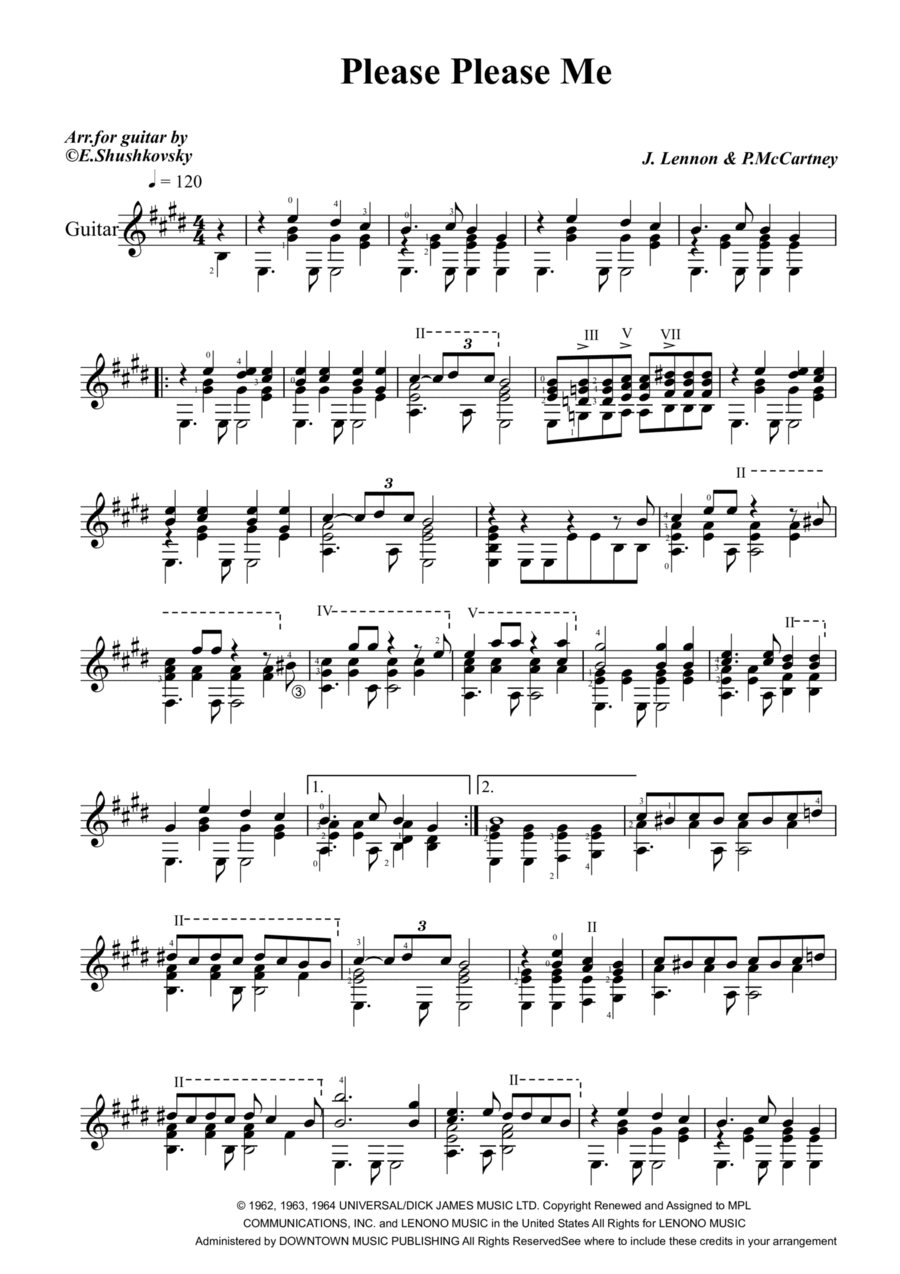 Please Please Me Acoustic Guitar scores gallery preview page 1