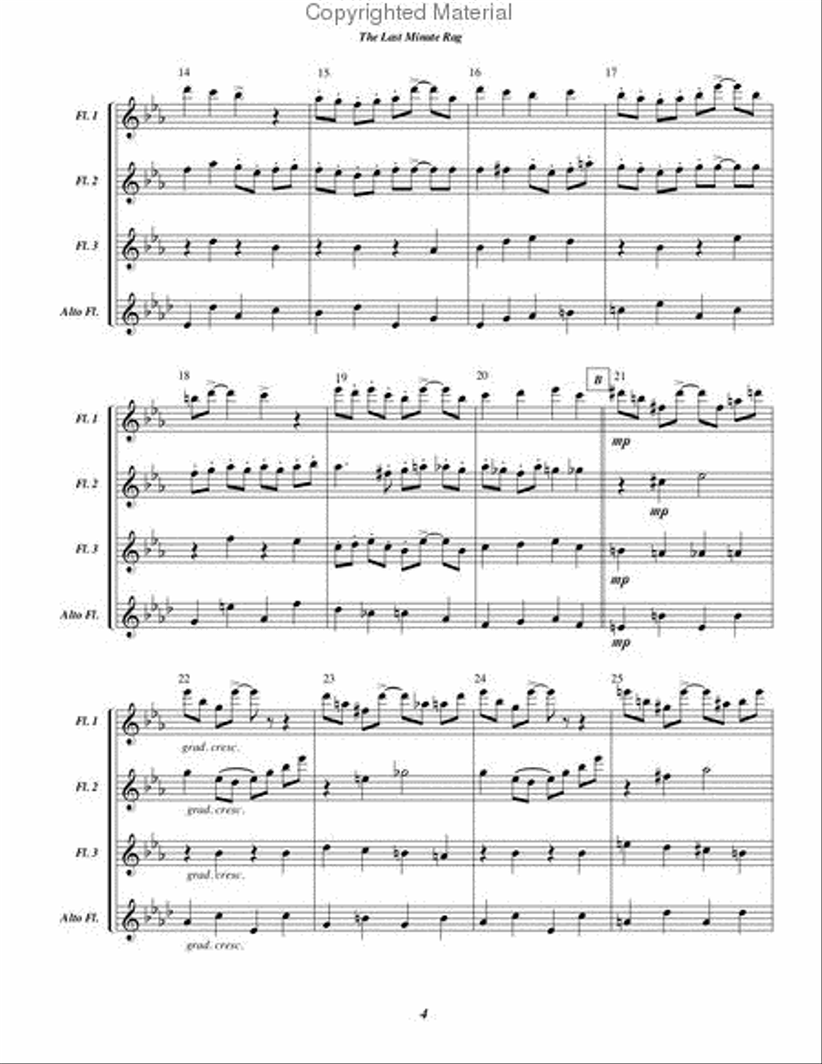 Last Minute Rag Flute Quartet scores gallery preview page 4