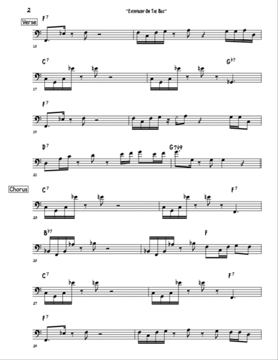 Everybody On The Bus Bass Guitar scores gallery preview page 2