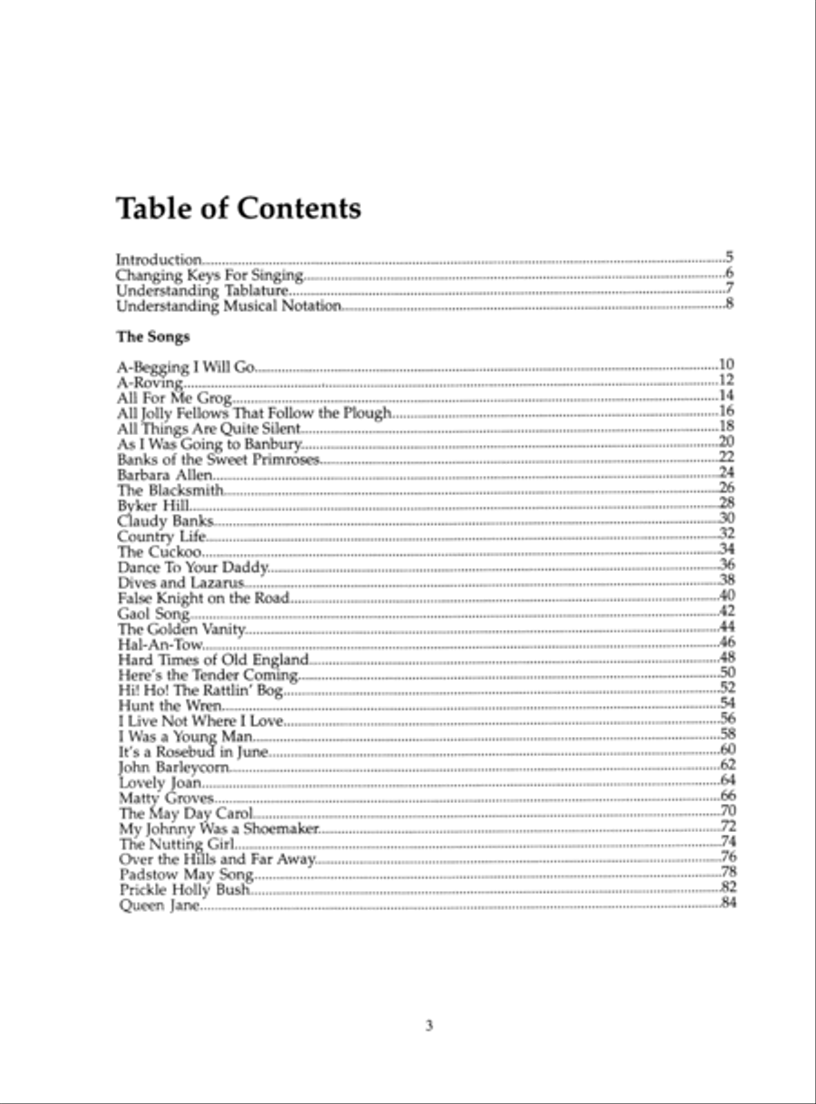 English Songs and Ballads for Appalachian Dulcimer