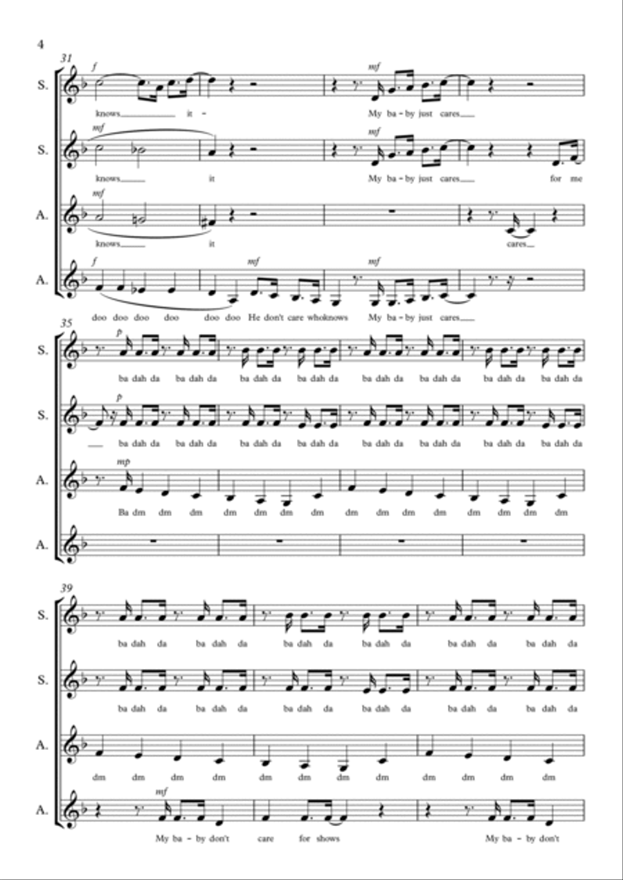 My Baby Just Cares For Me SSAA scores gallery preview page 4
