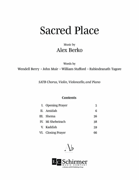 Sacred Place (Downloadable Full/Choral Score)