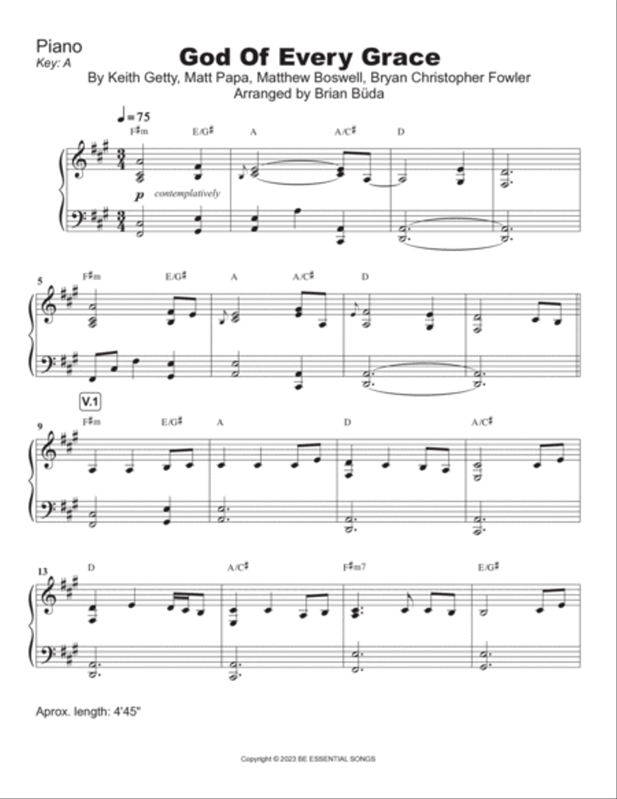 God Of Every Grace Piano Solo scores gallery preview page 2