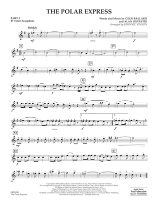 The Polar Express (arr. Johnnie Vinson) - Pt.3 - Bb Tenor Saxophone