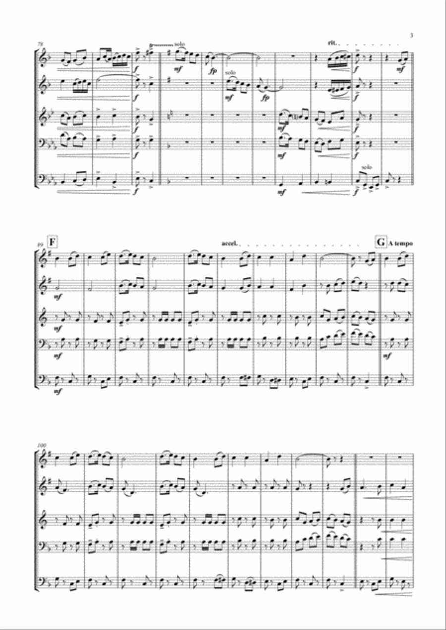 Muss i denn, muss i denn, zum Städele hinaus - Wooden Heart (Elvis Presley) - Brass Quintet Brass Quintet scores gallery preview page 4