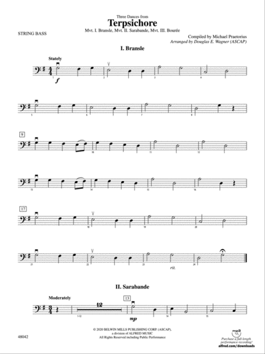 Terpsichore: String Bass String Orchestra scores gallery preview page 1
