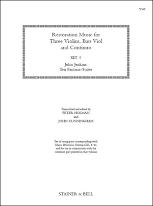 Restoration Music for Three Violins: String Parts Set 1