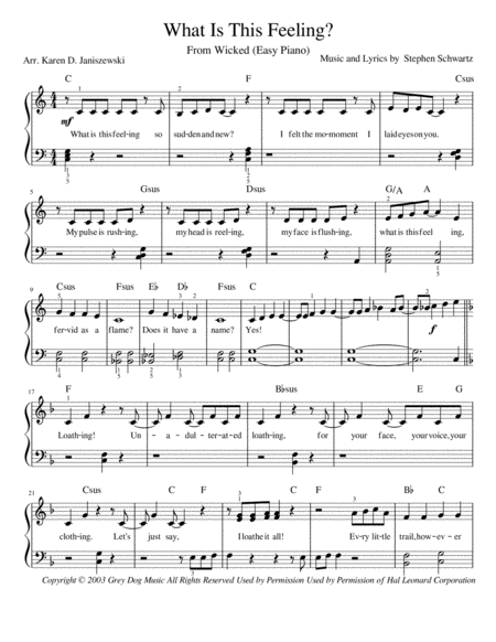 What Is This Feeling? (From Wicked, Easy Piano) image number null