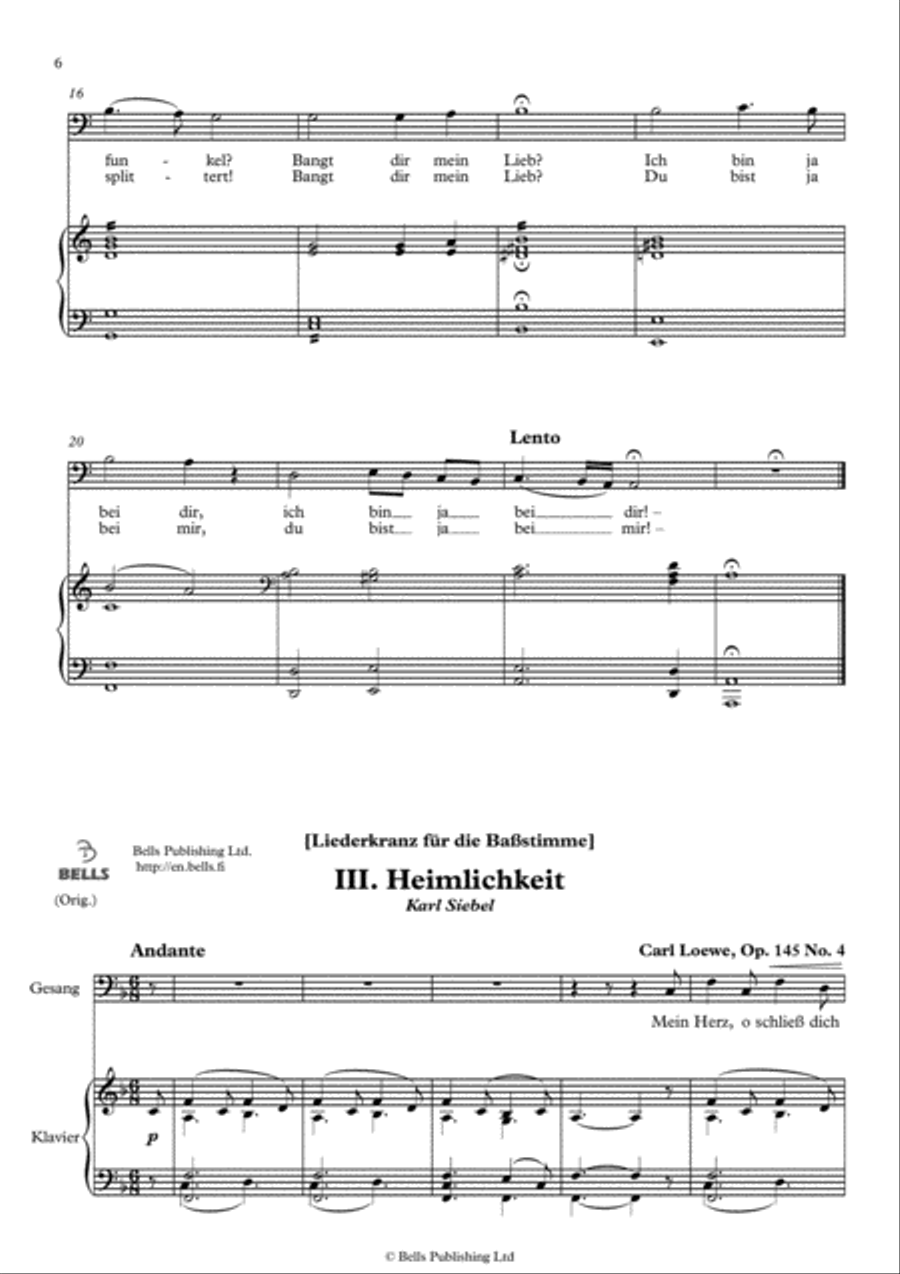 Liederkranz fur die Bassstimme, Op. 145