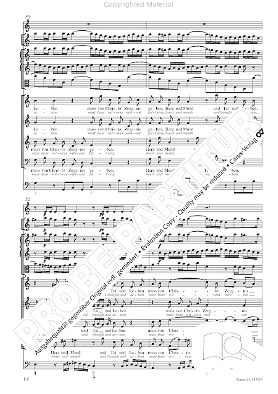 Heart and mouth and thought and action (Herz und Mund und Tat und Leben) (Herz und Mund und Tat und Leben) 4-Part scores gallery preview page 16