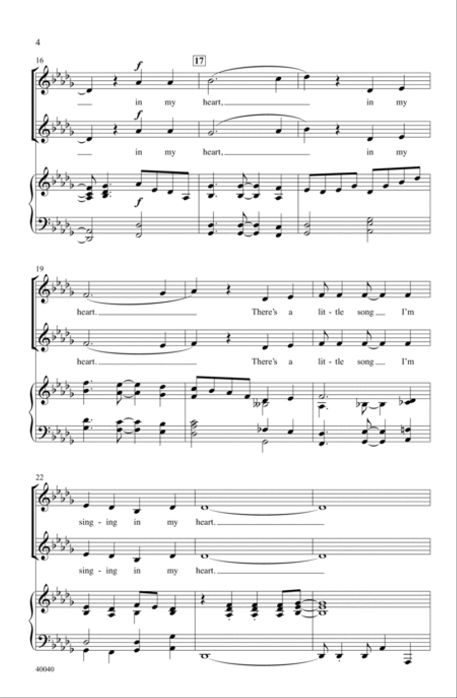 There's a Song in My Heart Choir scores gallery preview page 3