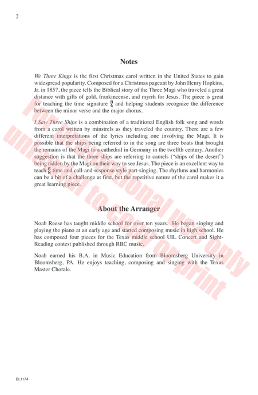 Two Holiday Carols for Emerging Tenor-Bass Choirs Choir scores gallery preview page 3