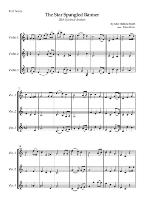 The Star Spangled Banner (USA National Anthem) for Violin Trio
