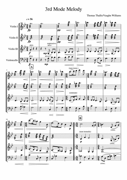 Fantasia on a Theme by Thomas Thallis (Violins and cello)