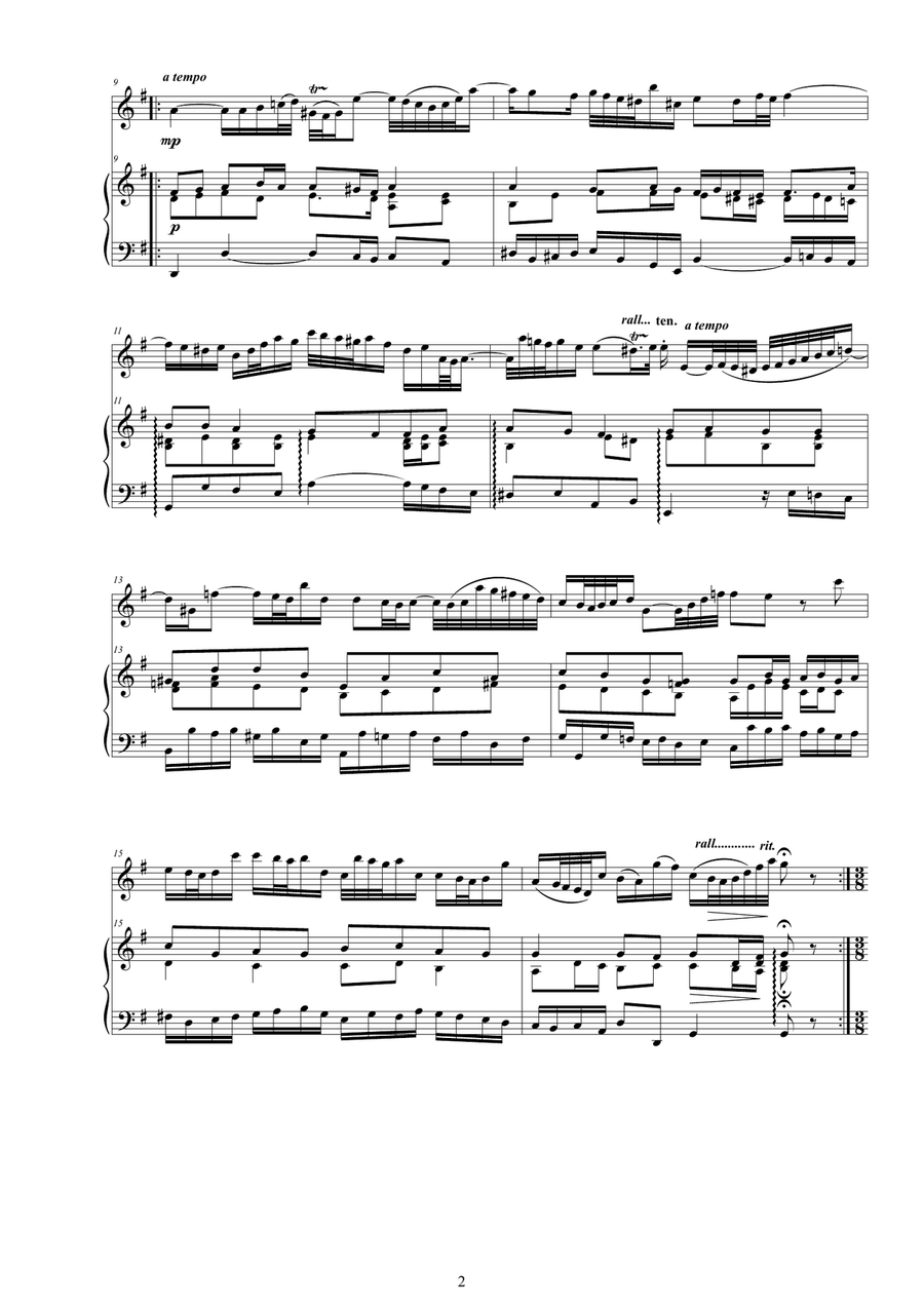 Bach - Violin Sonata in G major BWV 1021 for Violin and Harpsichord or Piano Bach - Violin Sonata in G major BWV 1021 for Violin and Harpsichord or Piano String Duet scores gallery preview page 2