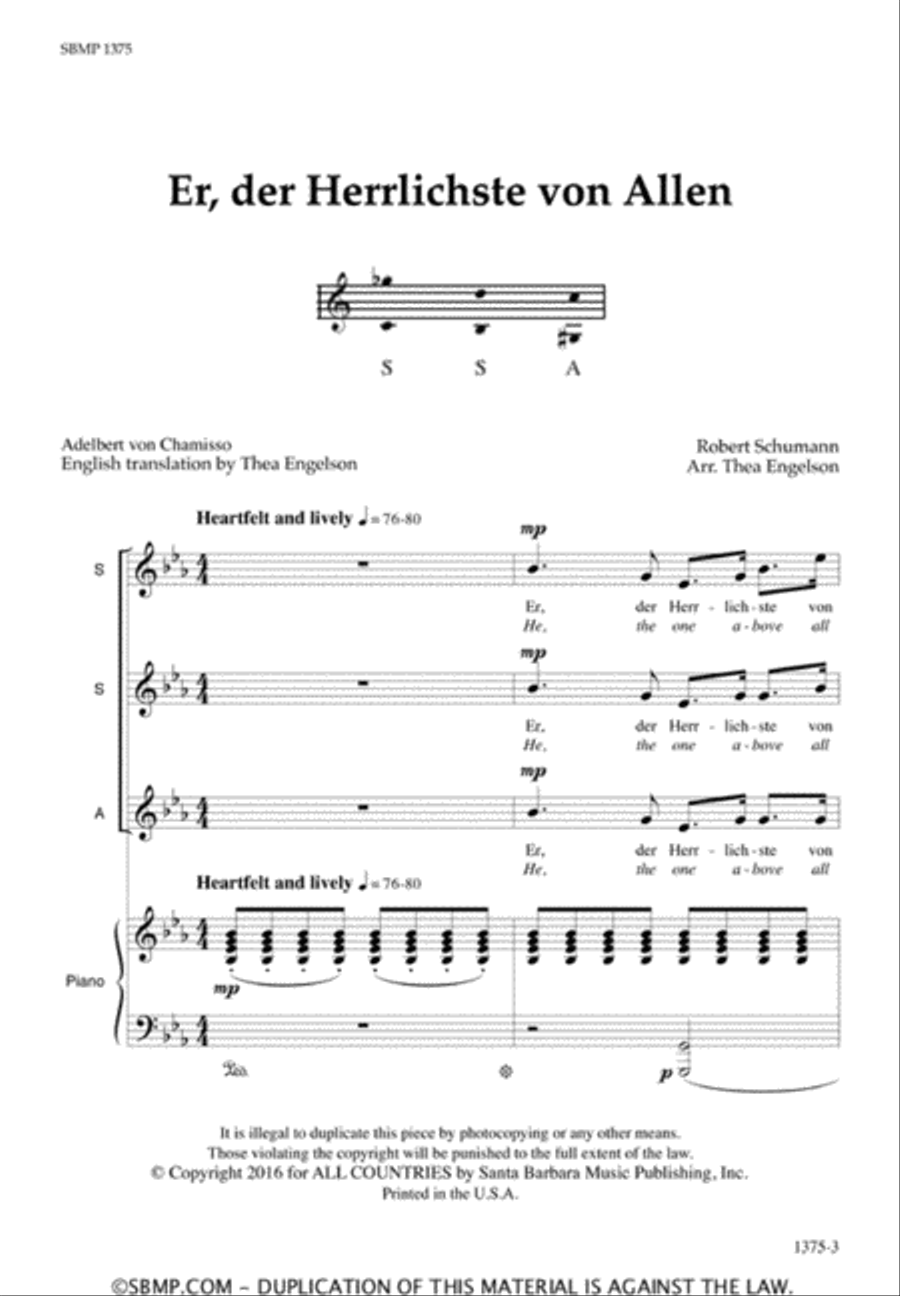 Er, der Herrlichste von Allen - SSA Octavo SSA scores gallery preview page 2