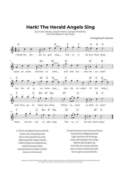 Hark! The Herald Angels Sing (Key of C Major) image number null
