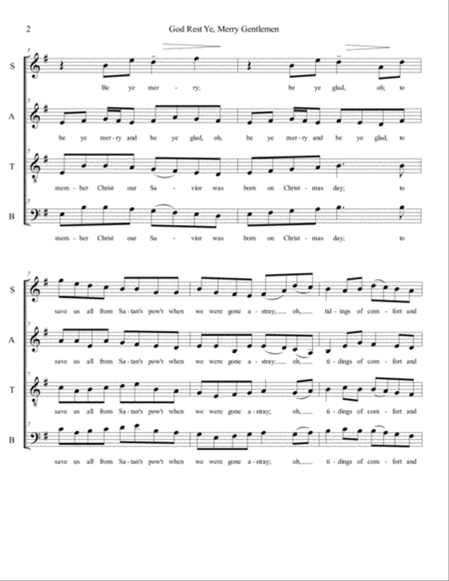 God Rest Ye, Merry Gentlemen 4-Part scores gallery preview page 2